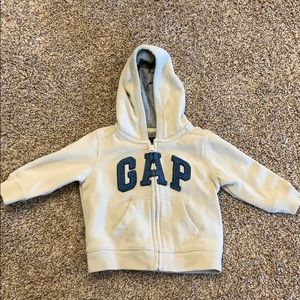 Cream/Grey Baby gap zipup sweatshirt.  6-12 months